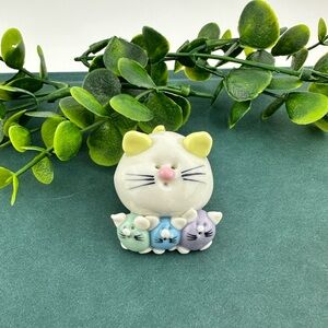Vintage Mini Cat Family Figurine